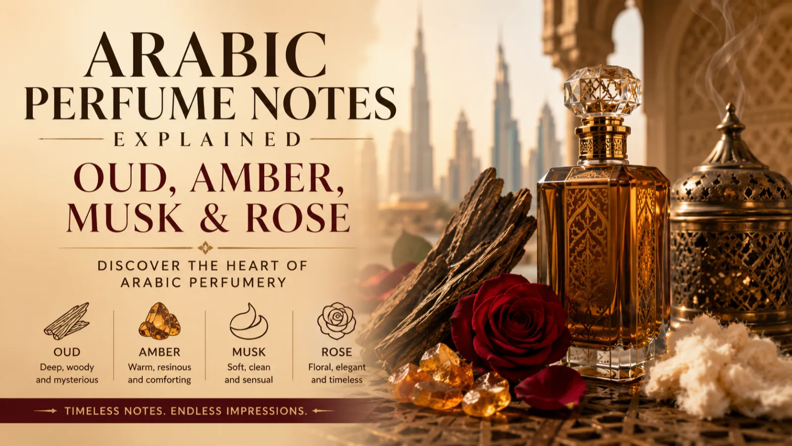 Arabic Perfume Notes Explained: Oud, Amber, Musk and Rose